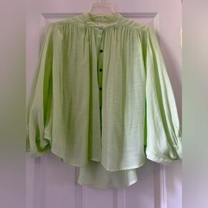 Anthropologie Maeve XS Green Blouse Summer Excellent